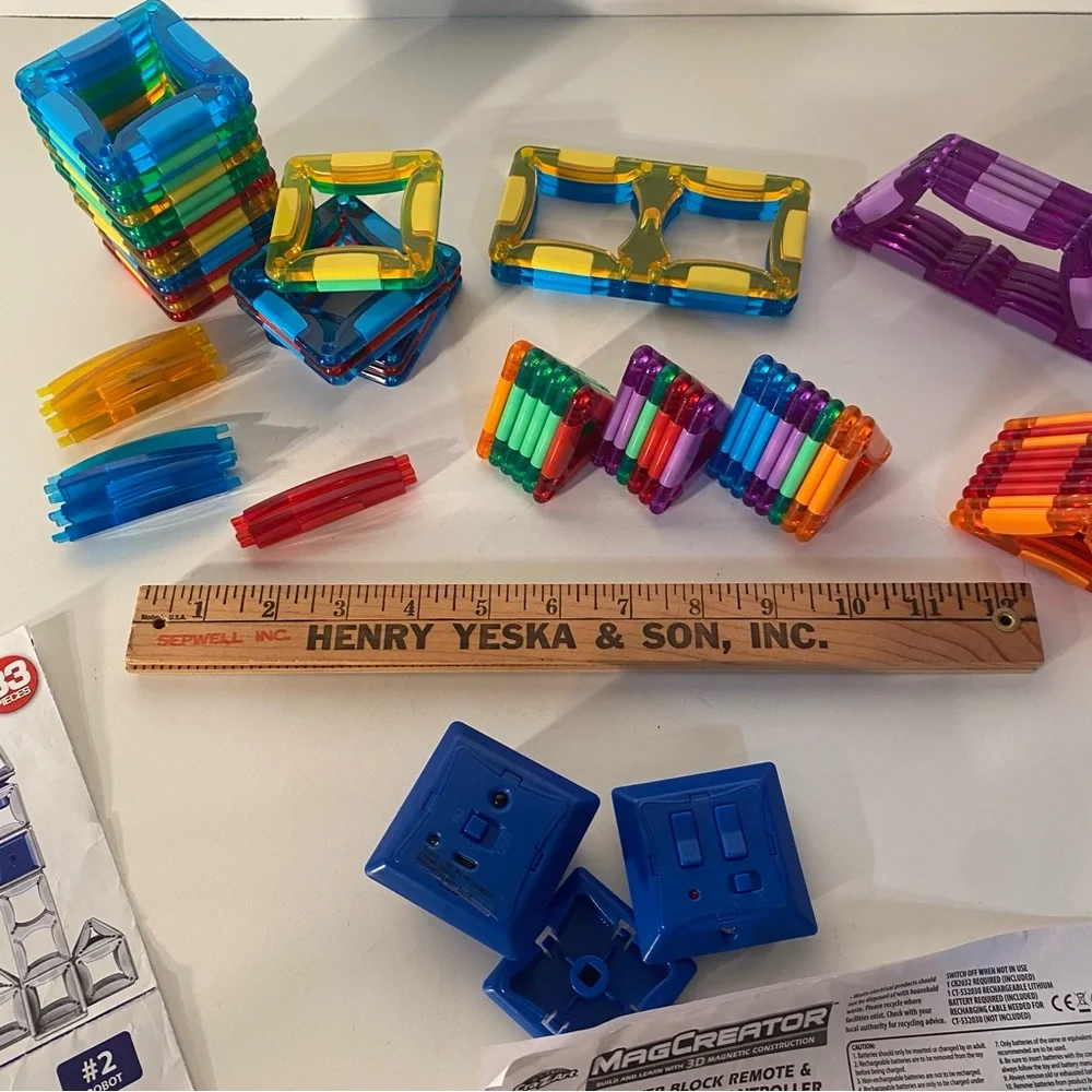 Magformers Magnetic Tileblox Building Set, Instructions & Untested Power Block